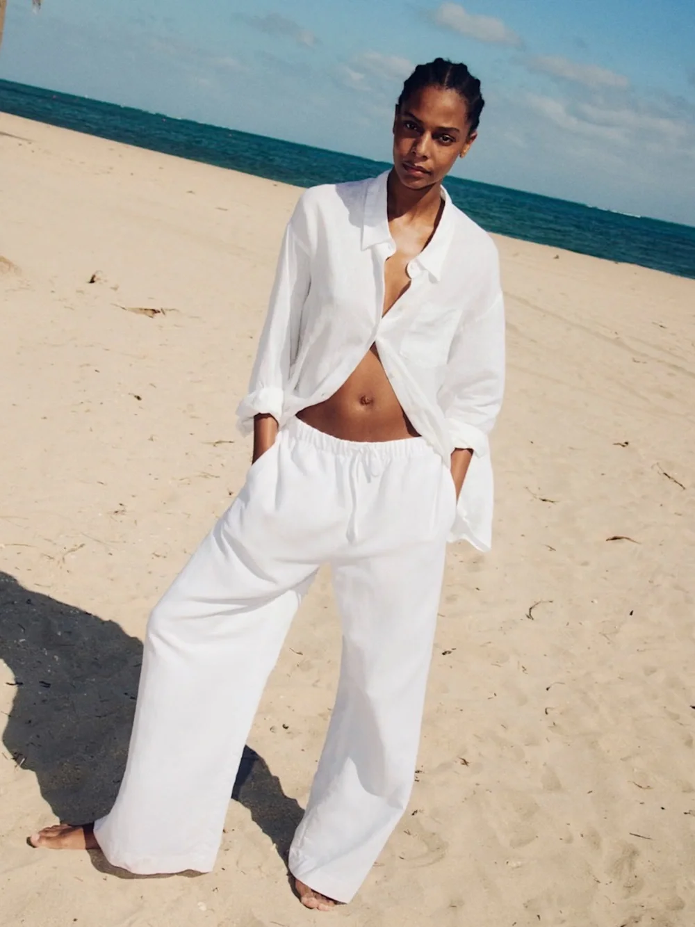 Aritzia CruiseLinen Lodge Pant  Women’s White Linen Pants  New with tags